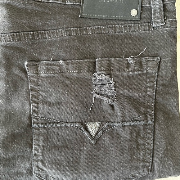 Guess scratched black/ gray jeans men’s size 36 - Picture 3 of 3